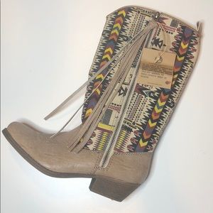 Indian Print Cowboy boots
